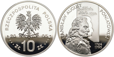 Польша 10 злотых 2005 MW, Станислав Август Понятовский (1764-1795) KM 552 серебро PROOF 11-227-33