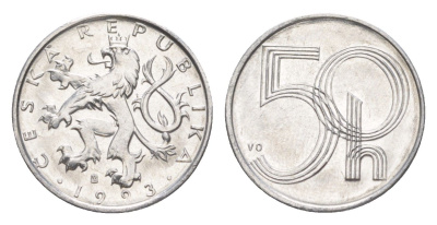 Чехия 50 геллеров 1993 KM 3 алюминий 4158-1158