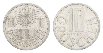 Австрия 10 грошей 1992 KM 2878 алюминий 4647-1243