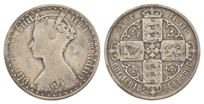 Великобритания 1 флорин 1879 Виктория (1837-1901) KM 746.4, Spink 3897 серебро 1526-511