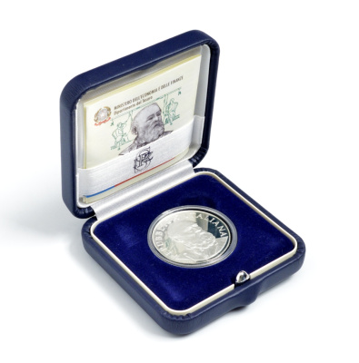 Италия 5 евро 2008 R, 200 лет Антонио Меуччи, в оригинальной коробке с сертификатом серебро PROOF 2-4-2-29