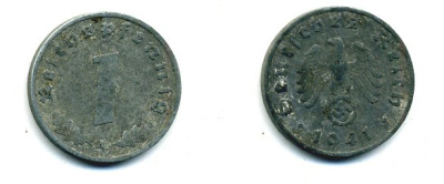 ГЕРМАНИЯ 1 РЕЙХСПФЕННИГ 1941 A цинк 46-2325