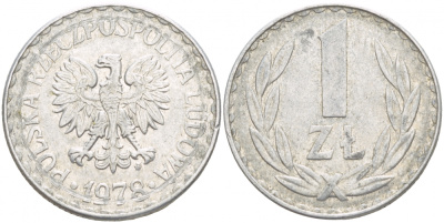 ПОЛЬША 1 ЗЛОТЫЙ 1978 MW KM 49.1 алюминий 4539-815