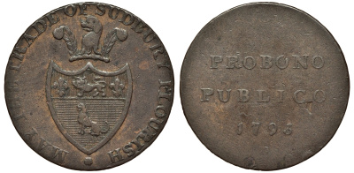 ИРЛАНДИЯ 1/2 ПЕННИ 1793 ТОКЕН, НА БЛАГО ОБЩЕСТВА, ПУСТЬ ПРОЦВЕТАЕТ ИРЛАНДИЯ медь 441-244