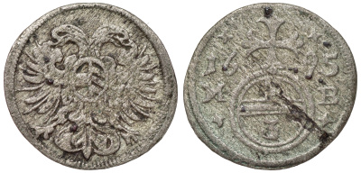 Германия, Польша, Силезия 3 пфеннига 1695 Леопольд I KM 594 серебро 4115-343