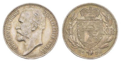 Лихтенштейн 1 крона 1904 Y 2 серебро aUNC 1522-841
