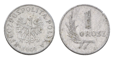 Польша 1 грош 1949 Y 39 алюминий 187-328