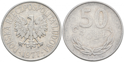 ПОЛЬША 50 ГРОШЕЙ 1977 MW KM 48.1 алюминий 68-654