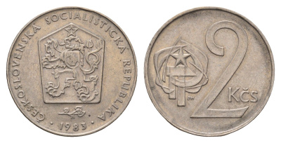 Чехословакия 2 кроны 1983 KM 75 медно-никель 3336-1127