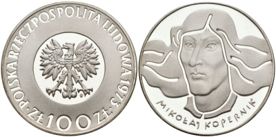 Польша 100 злотых 1973 MW, Николай Коперник, в оригинальной пластиковой упаковке KM 68, Parchimowicz 269 серебро PROOF 05-141-12