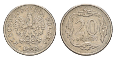 Польша 20 грошей 1992 Y 280 медно-никель 4381-913