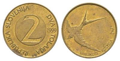 Словения 2 толара 1999  KM 5 латунь    4660-132