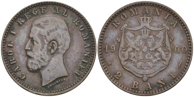 Румыния 2 бани 1900 В, Кароль I (1881-1914) KM 27 медь 4608-134