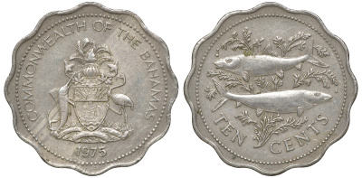 Багамские острова 10 центов 1975 KM 61 медно-никель 00-00