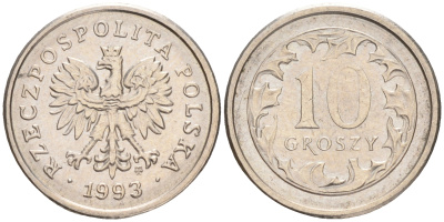 ПОЛЬША 10 ГРОШЕЙ 1993 MW KM 279 медно-никель 4528-241