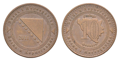 Босния и Герцеговина 10 фенингов 2011 KM 115 сталь плакированная медью 4649-1269