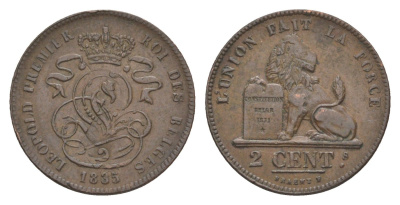 Бельгия 2 сантима 1835 KM 4 медь 1522-1311