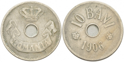 Румыния 10 бани 1906 Кароль I (1881-1914) KM 32 медно-никель 4402-652