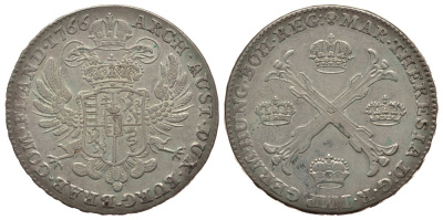 Австрийские Нидерланды 1 кроненталер 1766 Мария Терезия KM 21, Dav.1282 серебро 00-815-77