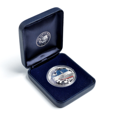 Австралия 1 доллар 2007 60 лет станции Дэвис, австралийские антарктические территории, ледокол, цветная эмаль, коробка PROOF SH2