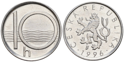 Чехия 10 геллеров 1996 KM 6 алюминий 4152-767