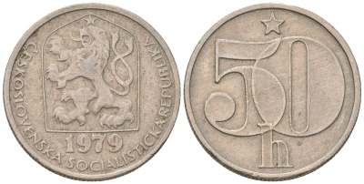 Чехословакия 50 геллеров 1979 KM 89 медно-никель 4115-955