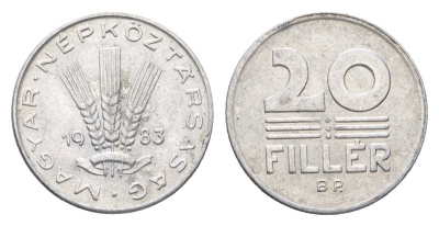 Венгрия 20 филлеров 1983 BP KM 573 алюминий 4665-1212