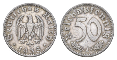 Германия 50 рейхспфеннигов 1935 A KM 87, J. 368 алюминий 4538-514