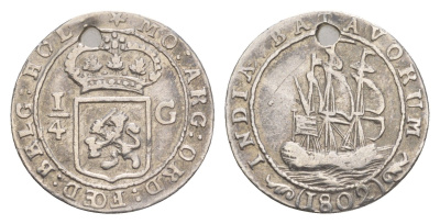 Нидерландская Ост-Индия 1/4 гульдена 1802 год-тип KM 81 серебро 1520-832