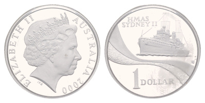 Австралия 1 доллар 2000 HMAS Sydney II KM 422a серебро PROOF 11-132-15