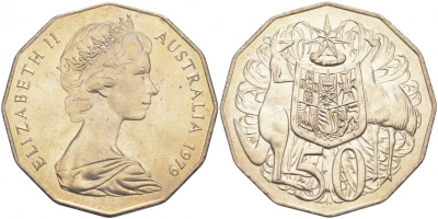 Австралия 50 центов 1979 Елизавета II (1952-2022), герб, кенгуру KM 68 медно-никель UNC M18-01