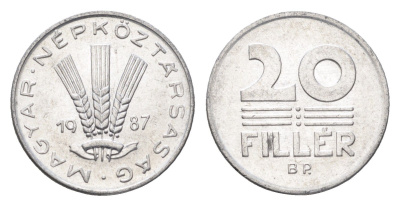 Венгрия 20 филлеров 1987 BP KM 573 алюминий 4668-116