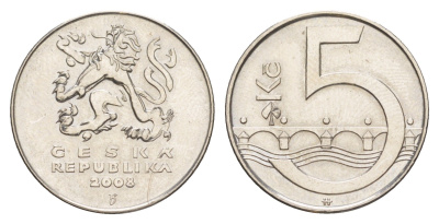 Чехия 5 крон 2008 KM 8 сталь плакированная никелем 4514-737