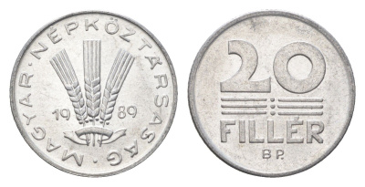 Венгрия 20 филлеров 1989 BP KM 573 алюминий 4668-164