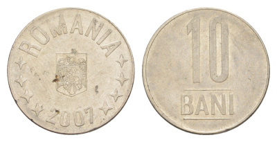 Румыния 10 бань (бани) 2007 KM 191 сталь плакированная никелем 4644-1263