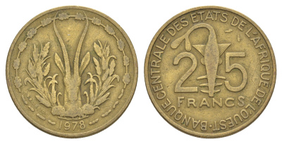 Западная Африка (BCEAO) 25 франков 1978 редкий год KM 5 медь алюминий никель 4612-1031