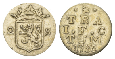 Голландская республика, Утрехт 2 стювера 1786 KM 112 серебро 3896-544