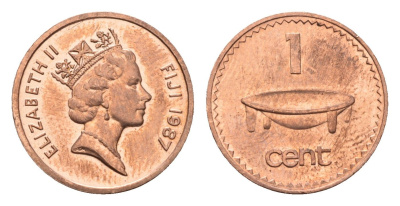 Фиджи 1 цент 1987 KM 49 бронза UNC 4687-1138