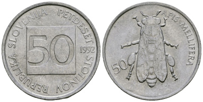 Словения 50 стотинов 1992 KM 3 алюминий 4167-632