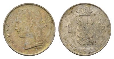 Бельгия 1 франк 1972 Belgique, Бодуэн I (1951-1993) KM 142 медно-никель 3336-624