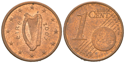 Ирландия 1 евроцент 2007 KM 32 сталь плакированная медью 4516-211