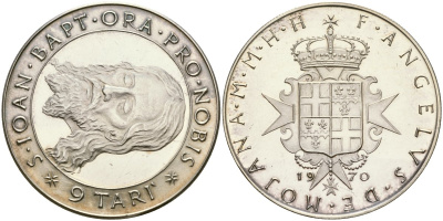 Мальтийский орден Святого Иоанна Иерусалимского 9 тари 1970 X 36 серебро PROOF 11-177-31