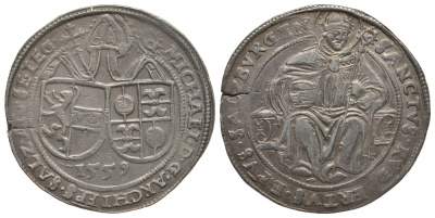 Австрия, Зальцбург 1 гульдинер 1559 архиепископ Михаэль Кенбург Dav. 8170 серебро 00-811-55