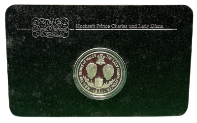 Гернси 25 пенсов 1981 свадьба принца Чарльза Уэльского и леди Дианы KM 36a серебро PROOF 7-5-1-15