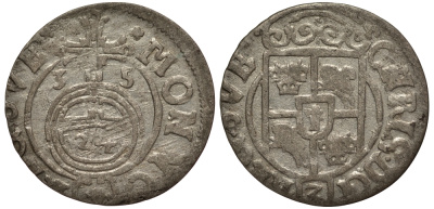 Польша, Эльблонг 1/24 талера 1635 Шведское правление, Кристина (1632-1654), вес 1,09 гр. KM 43 серебро 1516-625