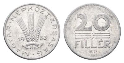 Венгрия 20 филлеров 1983 BP KM 573 алюминий 4665-1216
