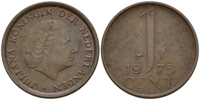 Нидерланды 1 цент 1975 Юлиана (1949-1980) KM 180 бронза    4598-1251
