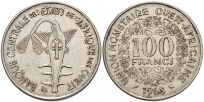 Западная Африка (BCEAO) 100 франков 2002 KM 4 никель 4548-312