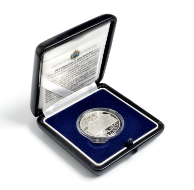 Сан-Марино 10 евро 2008 500 лет Андреа Палладио, в оригинальной коробке, сертификат KM 514 серебро PROOF 4-3-4-37