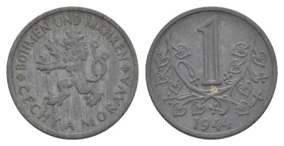 Богемия и Моравия 1 крона 1944 KM 4 цинк 4646-934